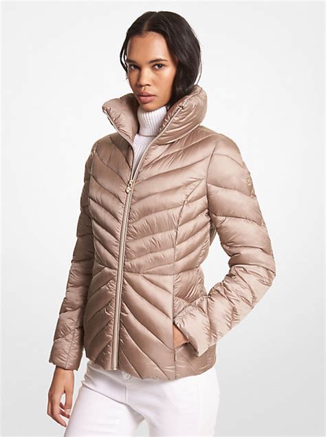 michael kors nylon down fill jacket|Michael Kors lightweight down jacket.